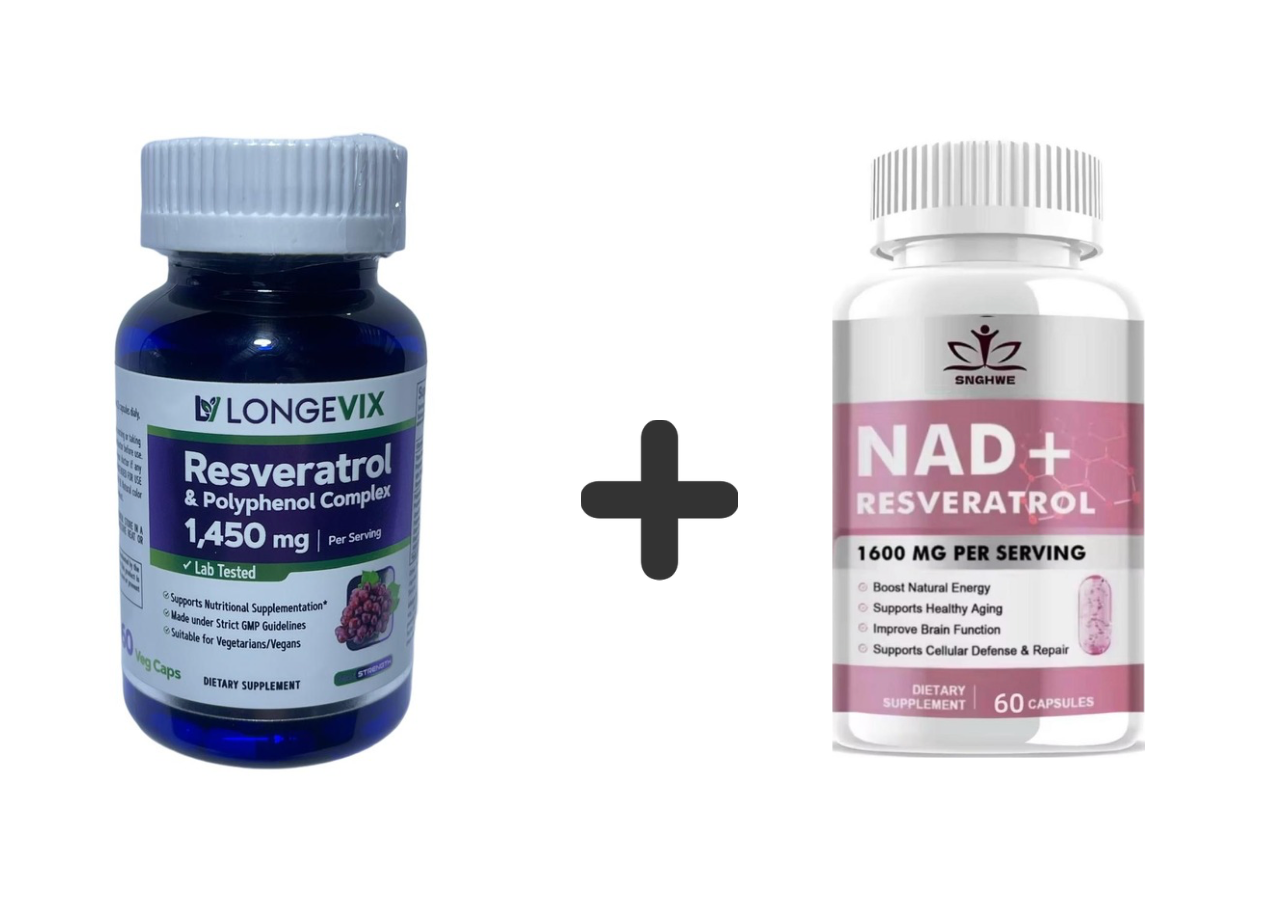 1 NAD + 1  RESVERATROL LONGEVIX 60 CAPS